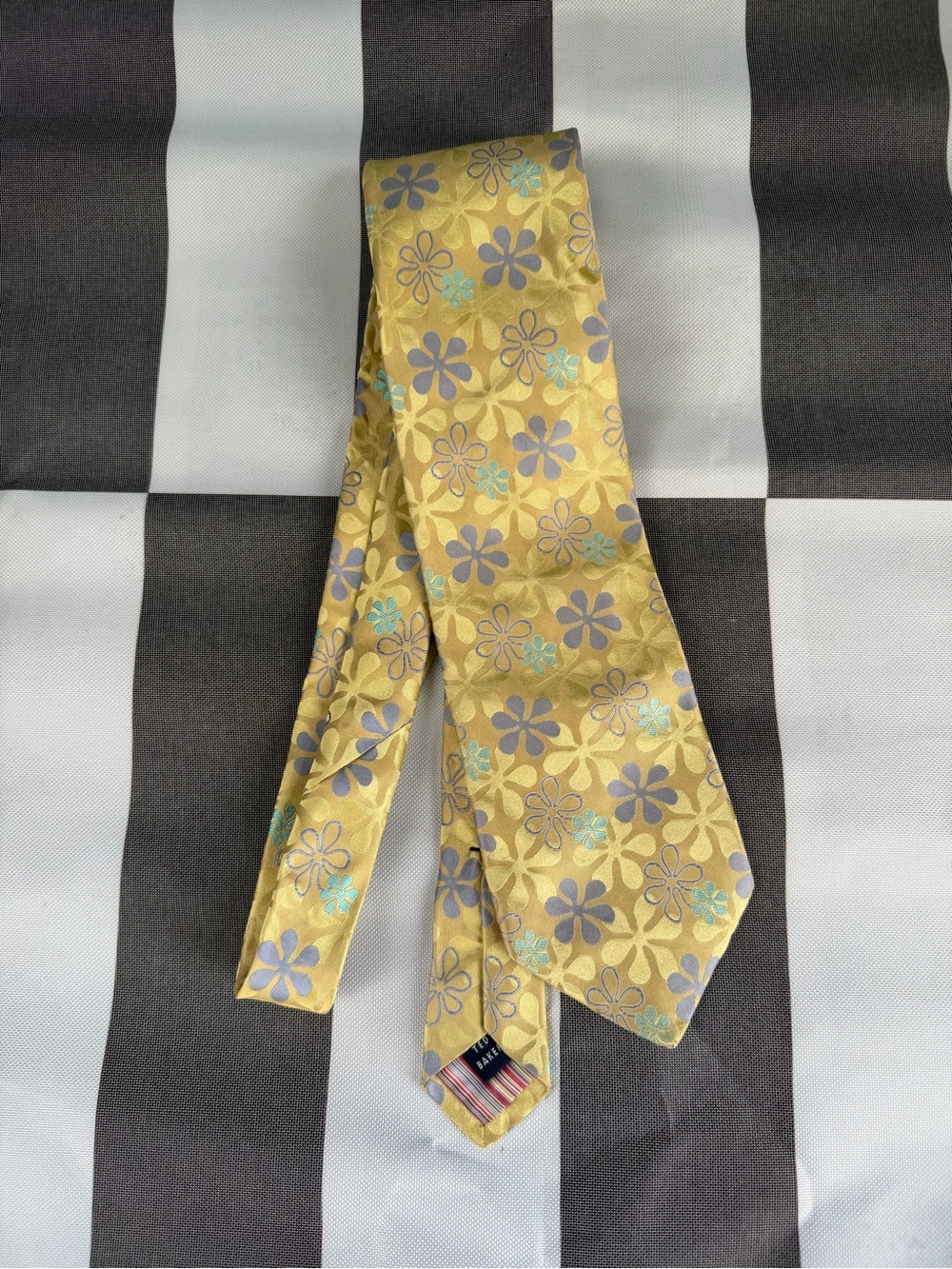 Ted Baker Yellow Floral Silk Tie Mens